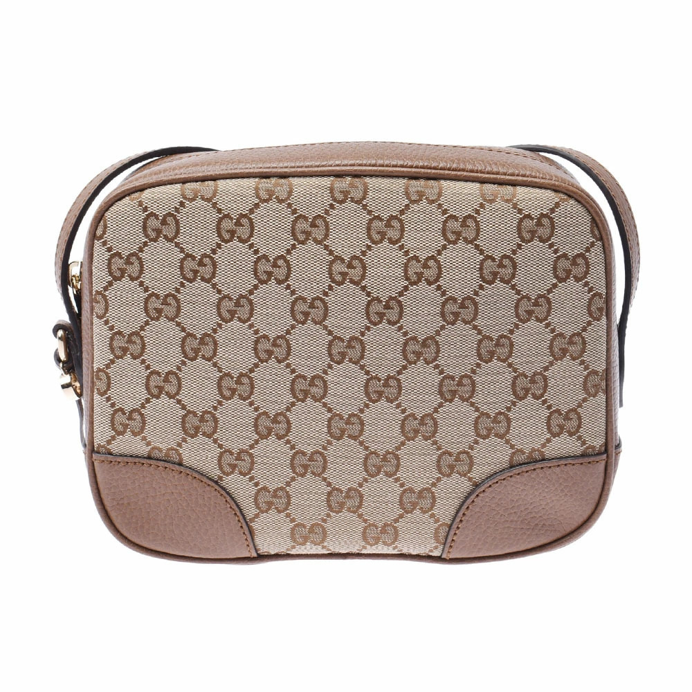 GUCCI GG beige canvas leather shoulder bag